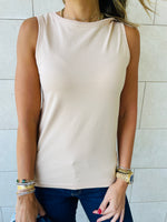 Black & Red & Beige Sleeveless T-Shirt