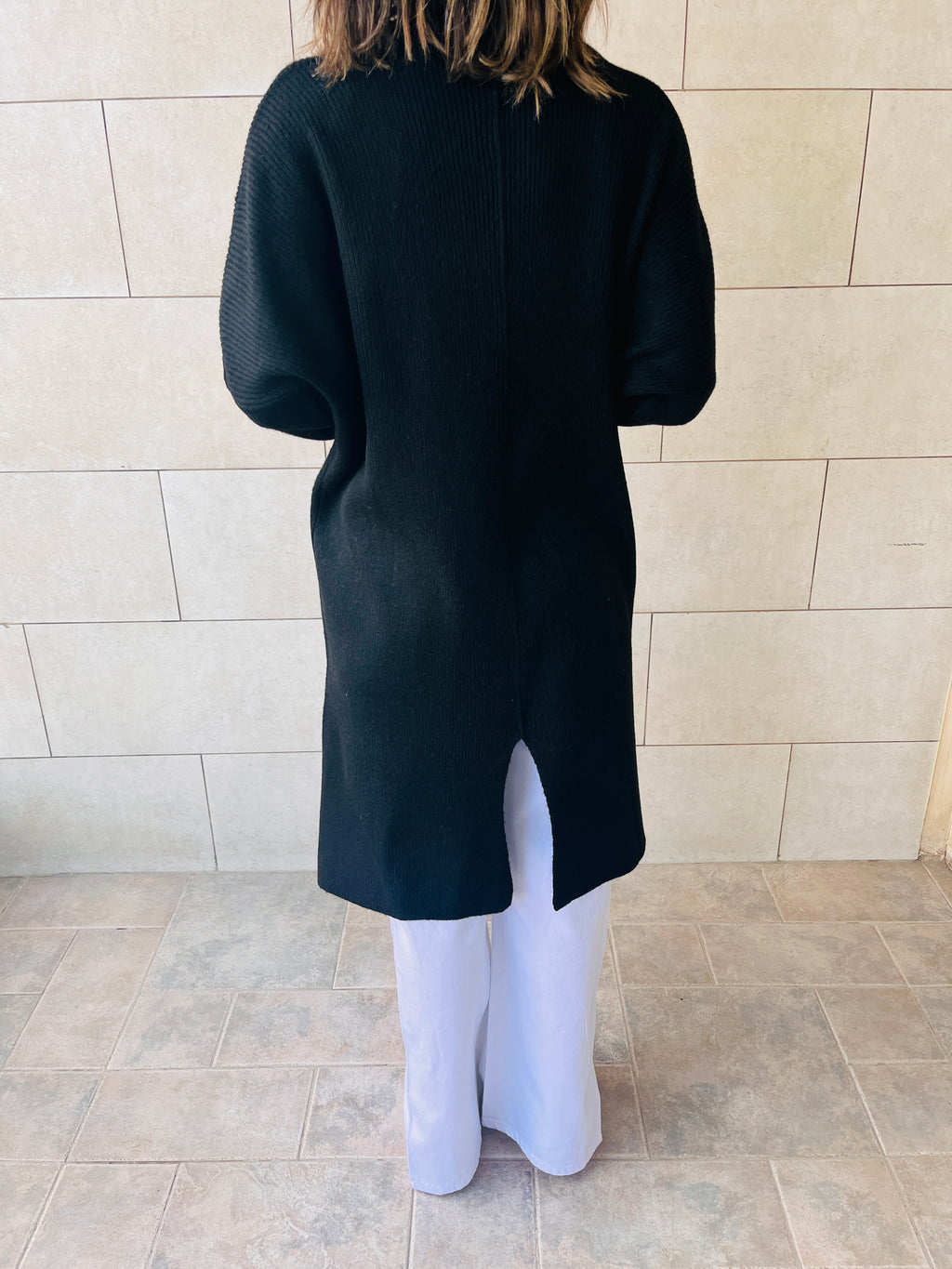 Black Chilly Night Longline Cardigan