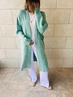 Turquoise Chilly Night Longline Cardigan