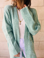 Turquoise Chilly Night Longline Cardigan