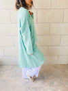 Turquoise Chilly Night Longline Cardigan