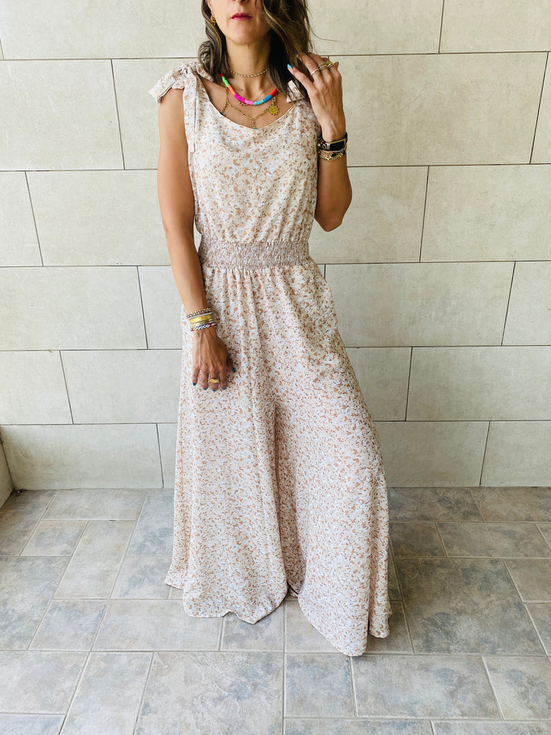 Beige Palazzo Jumpsuit