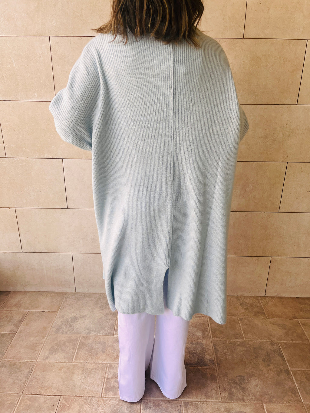 Baby Blue Chilly Night Longline Cardigan