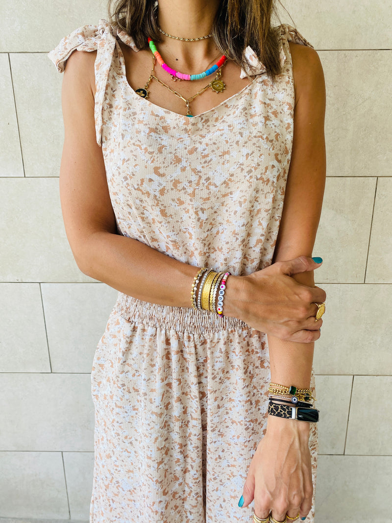 Beige Palazzo Jumpsuit