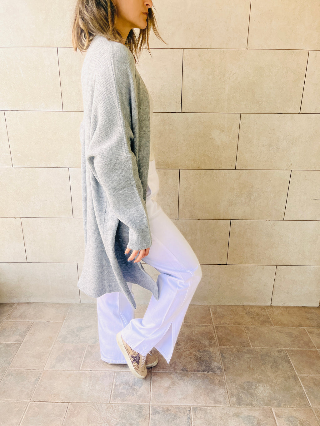 Grey Chilly Night Longline Cardigan