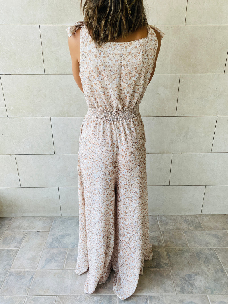 Beige Palazzo Jumpsuit