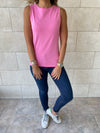 Pink & Grey & Lilac Sleeveless T-Shirt