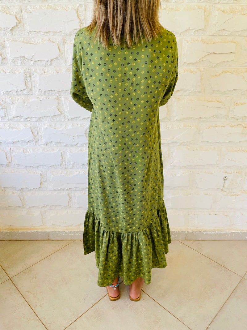 Olive Printed City Dress