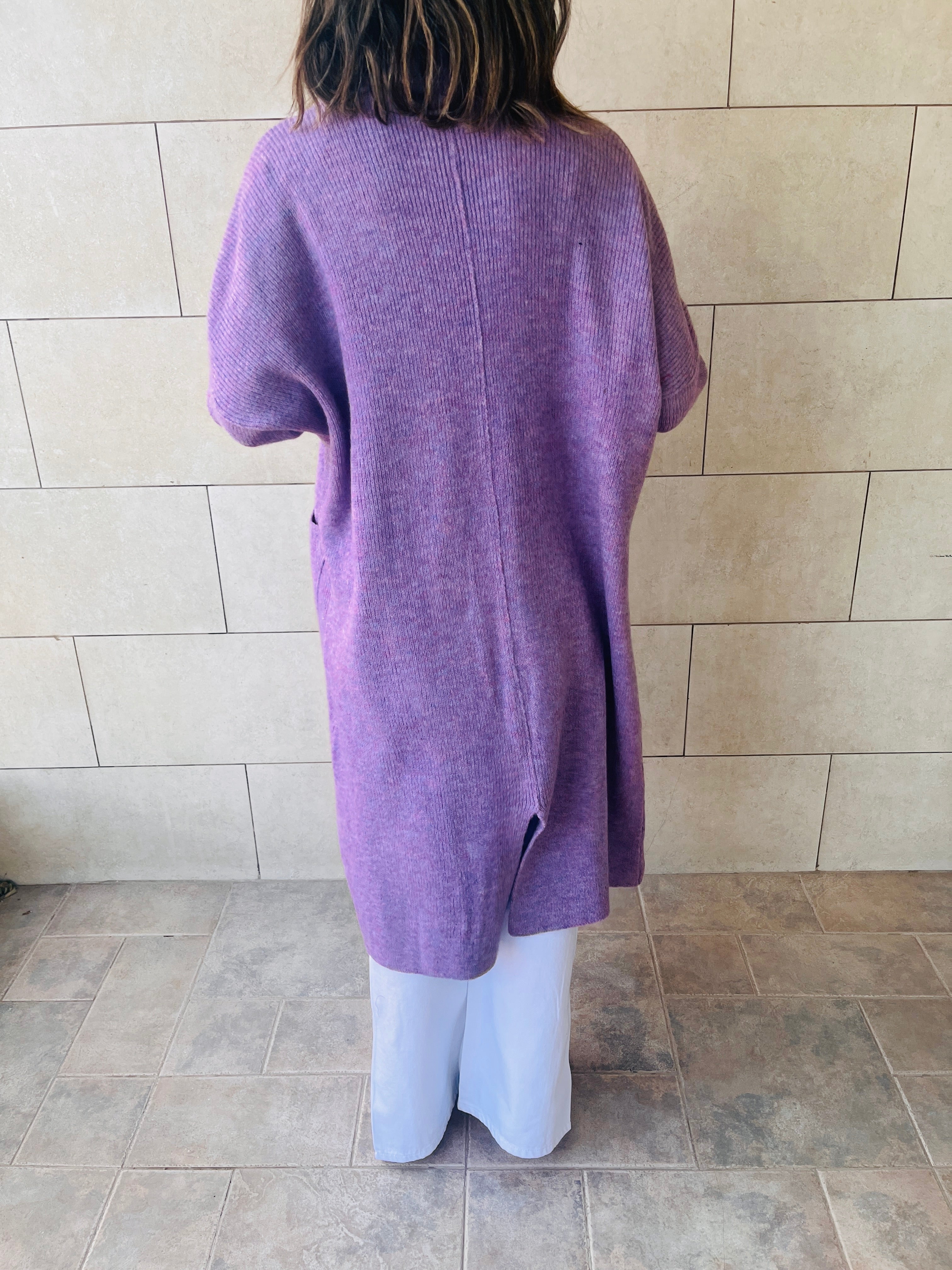 Lilac Chilly Night Longline Cardigan