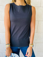 Black & Red & Beige Sleeveless T-Shirt