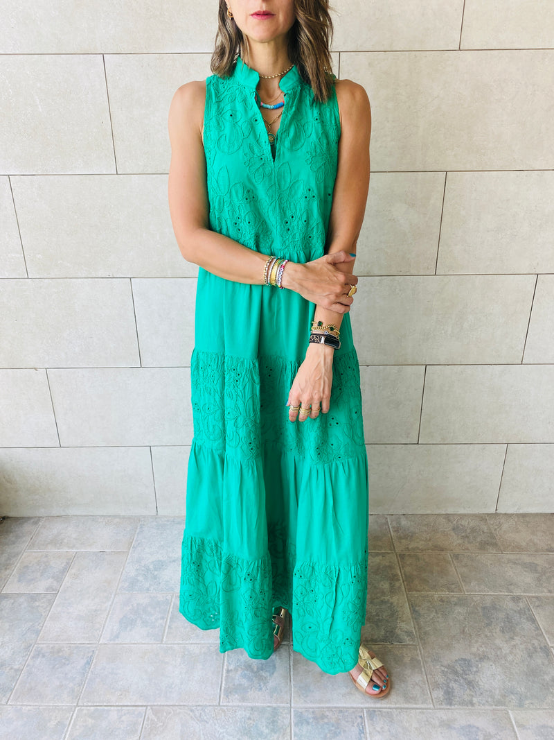 Green Tiered Summer Dress