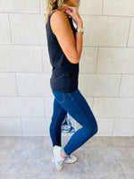 Black & Red & Beige Sleeveless T-Shirt
