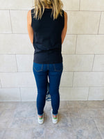 Black & Red & Beige Sleeveless T-Shirt