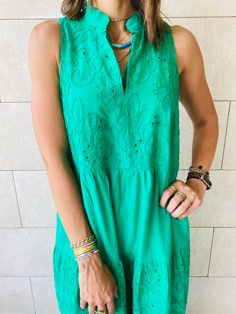 Green Tiered Summer Dress