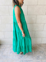 Green Tiered Summer Dress
