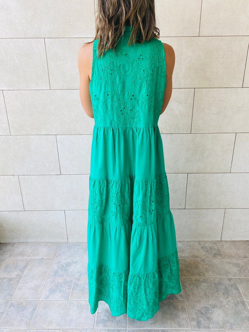 Green Tiered Summer Dress