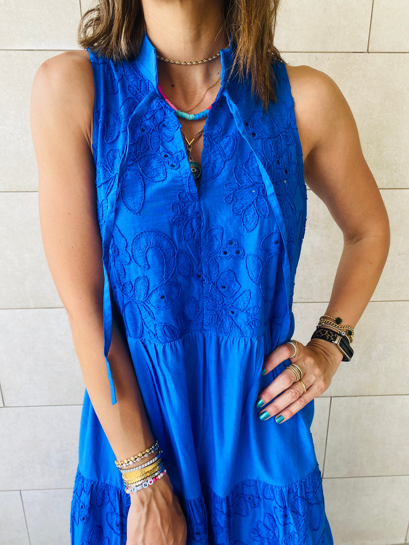 Blue Tiered Summer Dress