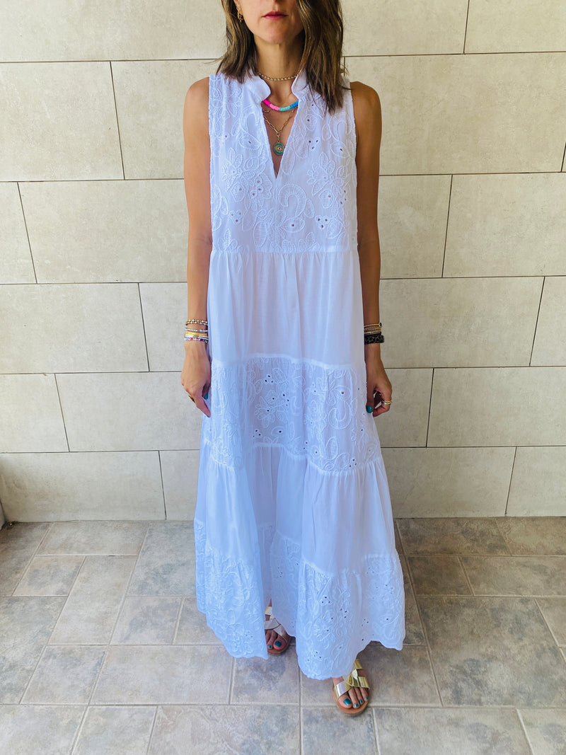 White Tiered Summer Dress