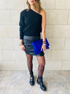 Black One Shoulder Pullover