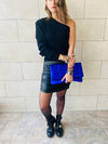 Black One Shoulder Pullover