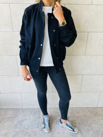 Black Bomber Denim Jacket