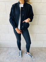Black Bomber Denim Jacket