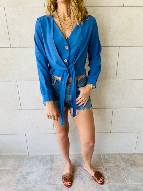 Azure Fyre Cropped Shirt