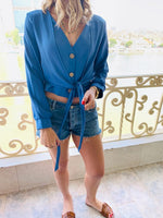 Azure Fyre Cropped Shirt