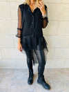 Polka Tulle High Low Shirt