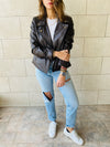 Brown Leather Biker Jacket