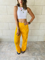 Yellow Crochet Pants