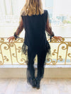 Polka Tulle High Low Shirt