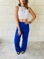 Blue Crochet Pants