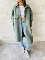 Olive Longline Laidback Shacket