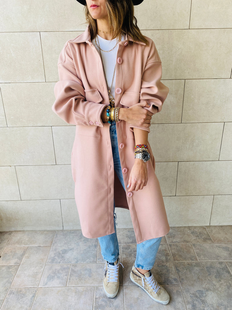 Rose Longline Laidback Shacket