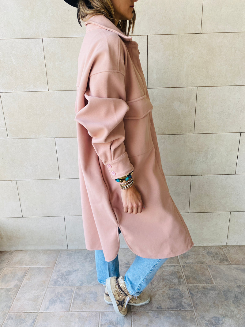 Rose Longline Laidback Shacket