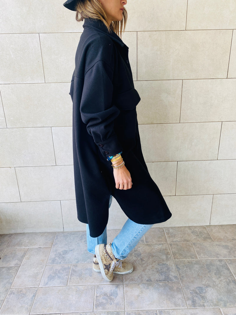 Black Longline Laidback Shacket
