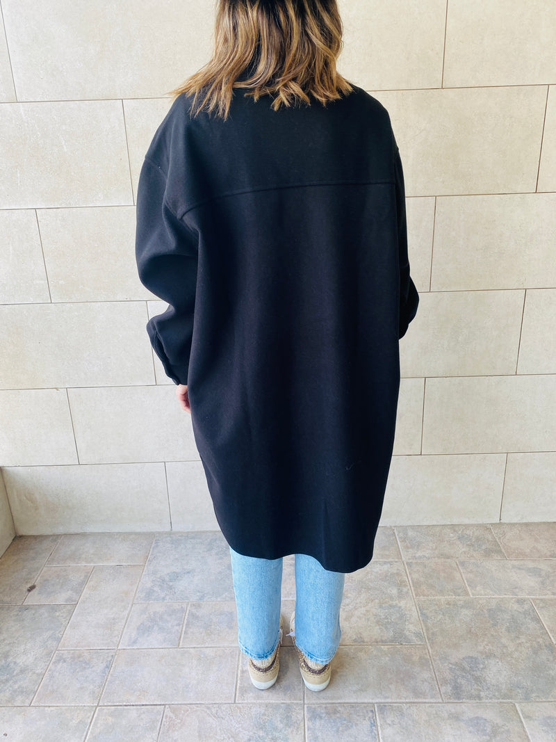 Black Longline Laidback Shacket