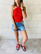Rouge Crochet Halter Top