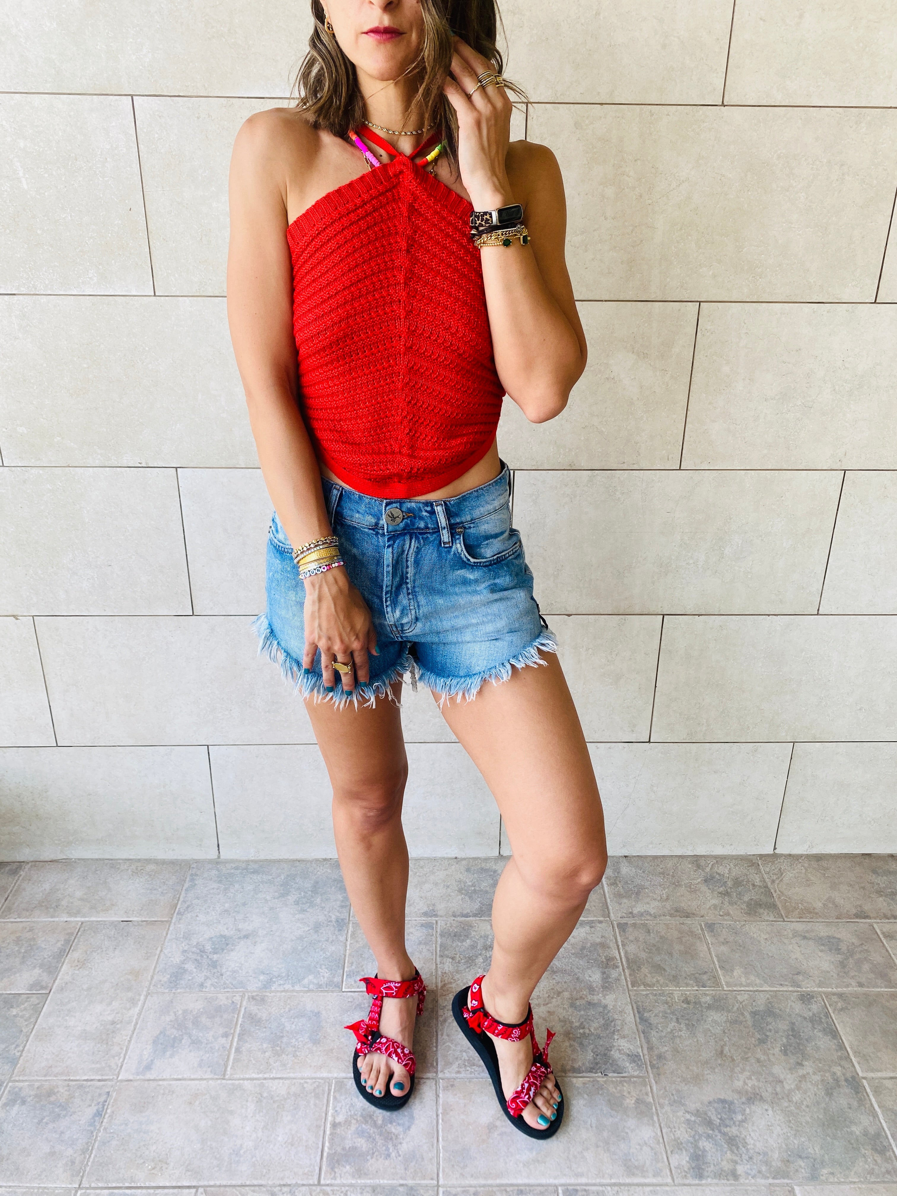 Rouge Crochet Halter Top