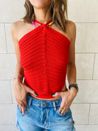 Rouge Crochet Halter Top