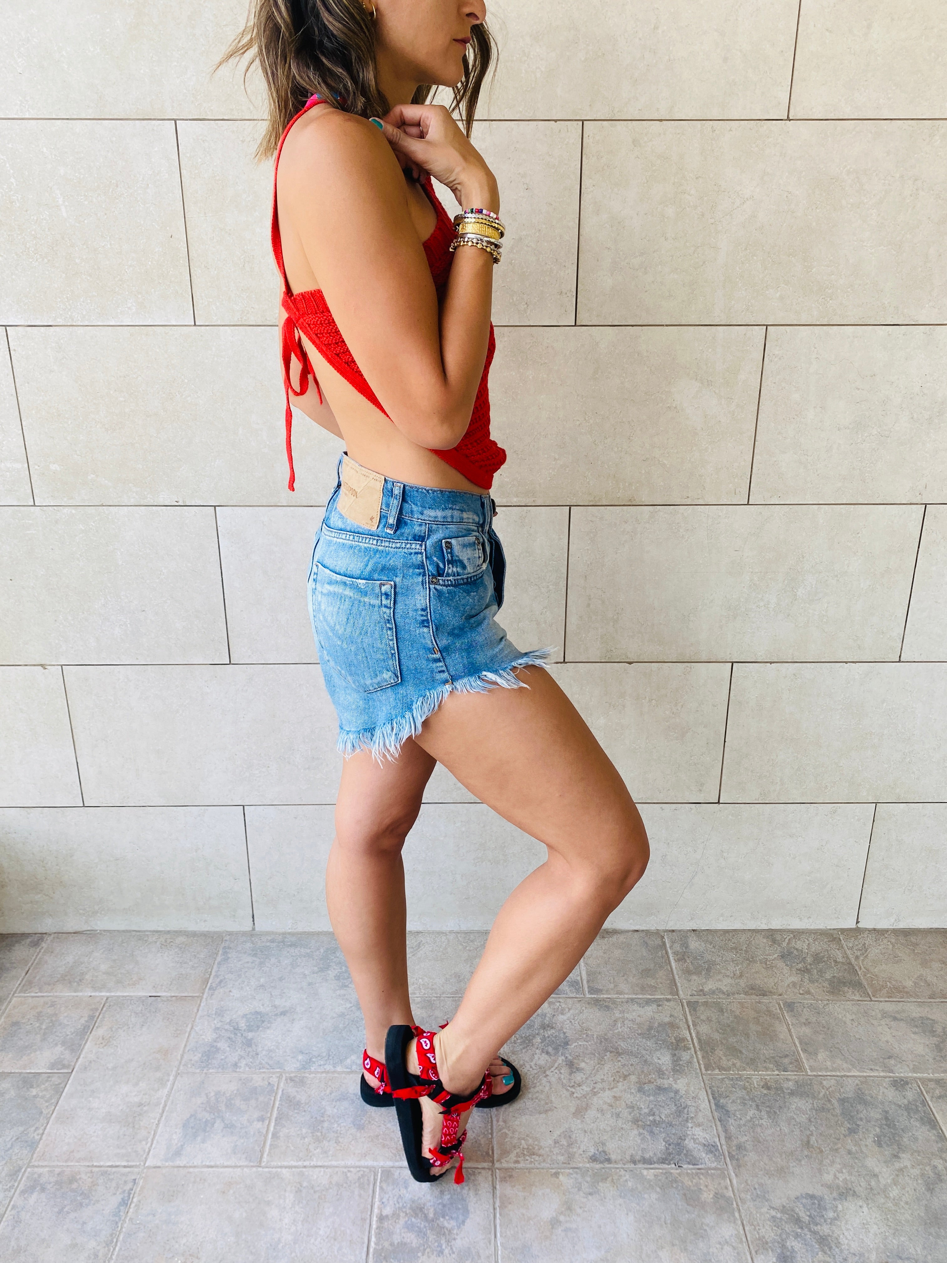 Rouge Crochet Halter Top