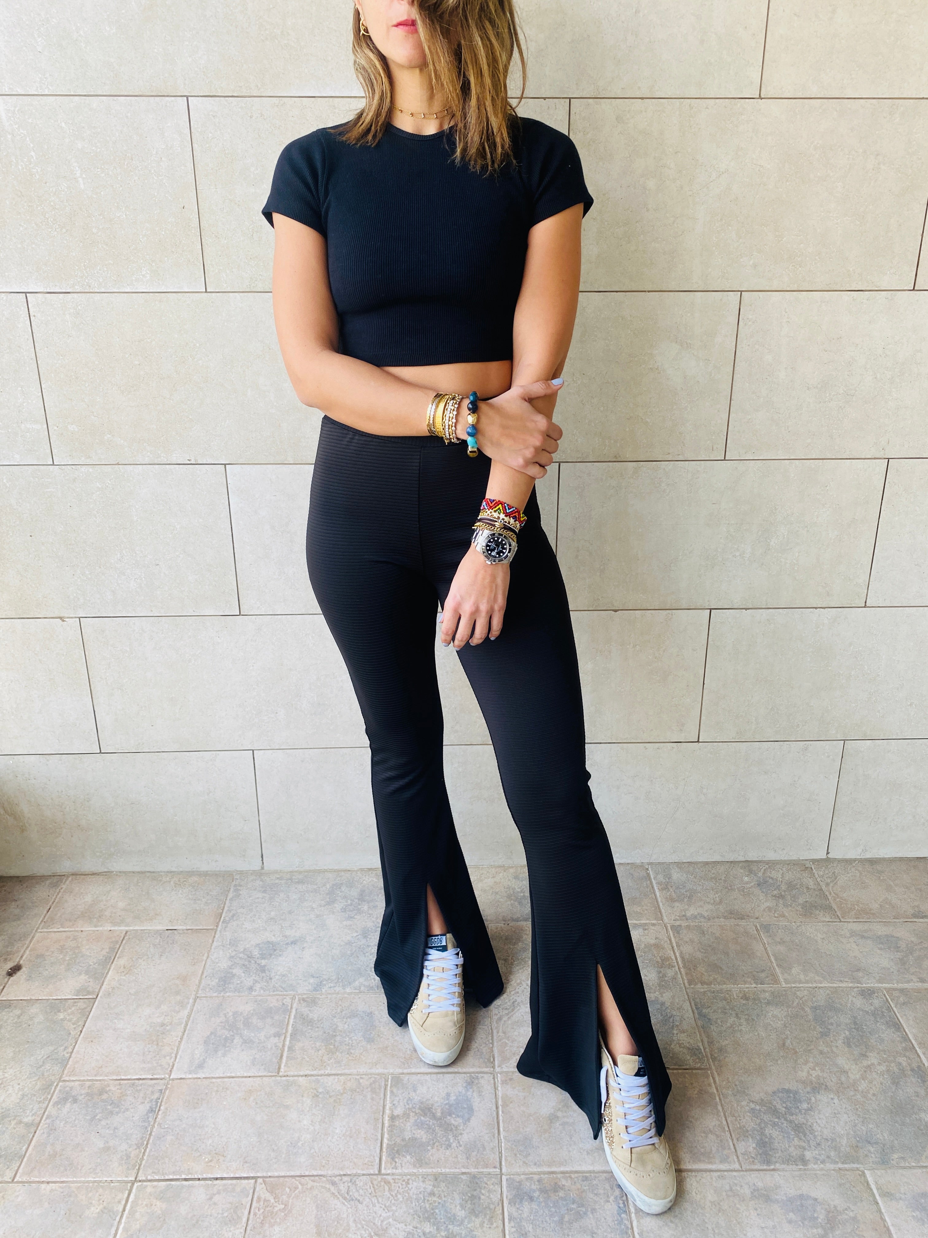 Split Hem Flare Pants