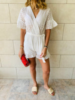 White Anglaise Playsuit