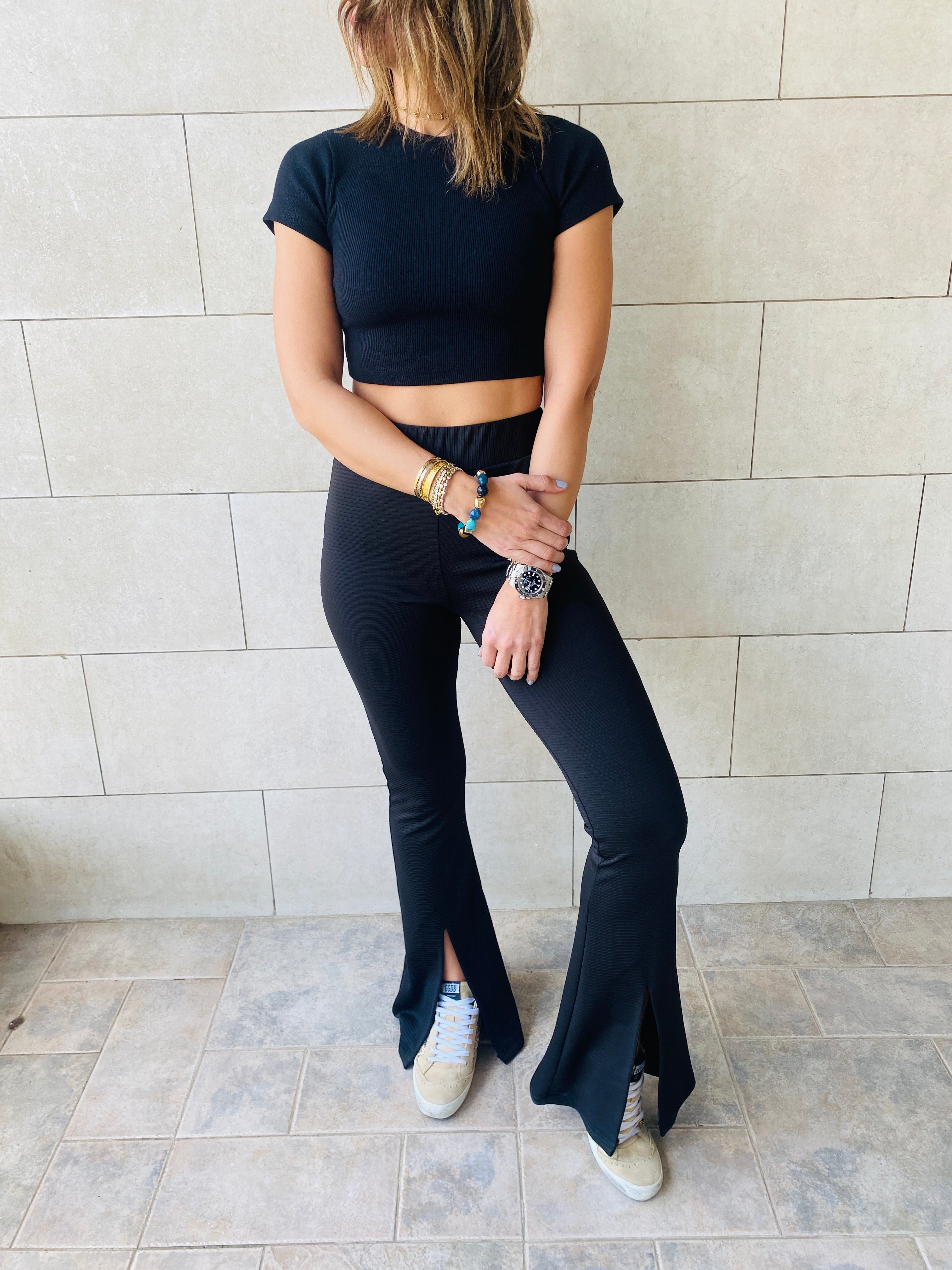 Split Hem Flare Pants