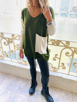 Olive Beige Pocket Sweater