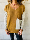 Camel Beige Pocket Sweater