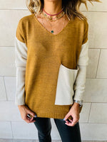 Camel Beige Pocket Sweater