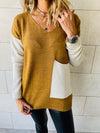 Camel Beige Pocket Sweater
