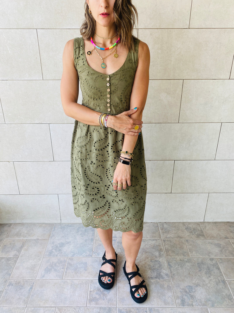Olive Anglaise Playa Dress